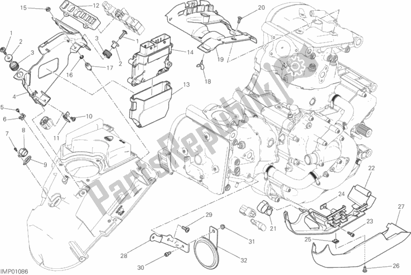 All parts for the Engine Control Unit of the Ducati Monster 821 Dark 2020